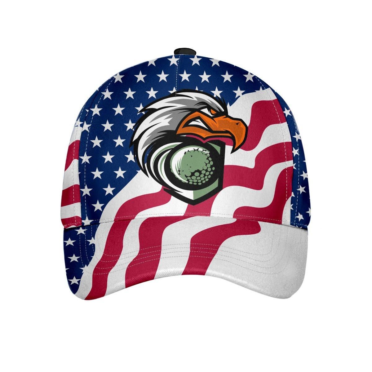 Putting For Eagle American Flag Cap