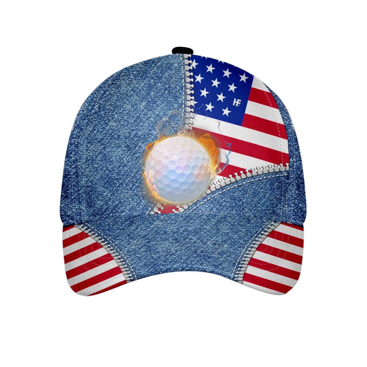 Golf Zipper American Flag Cap