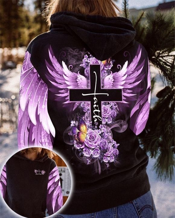 Christian Wings Flowers 3D Hoodie Faith PAN3HD0074