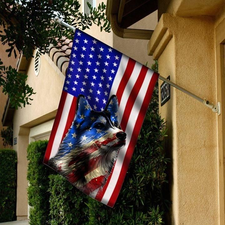 Husky American House Flag