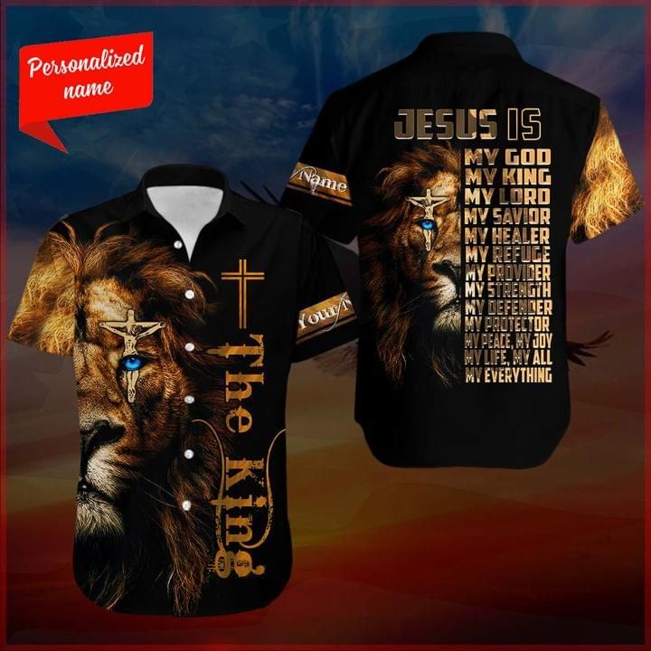 Personalized Christian Lion Hawaiian Shirt The King