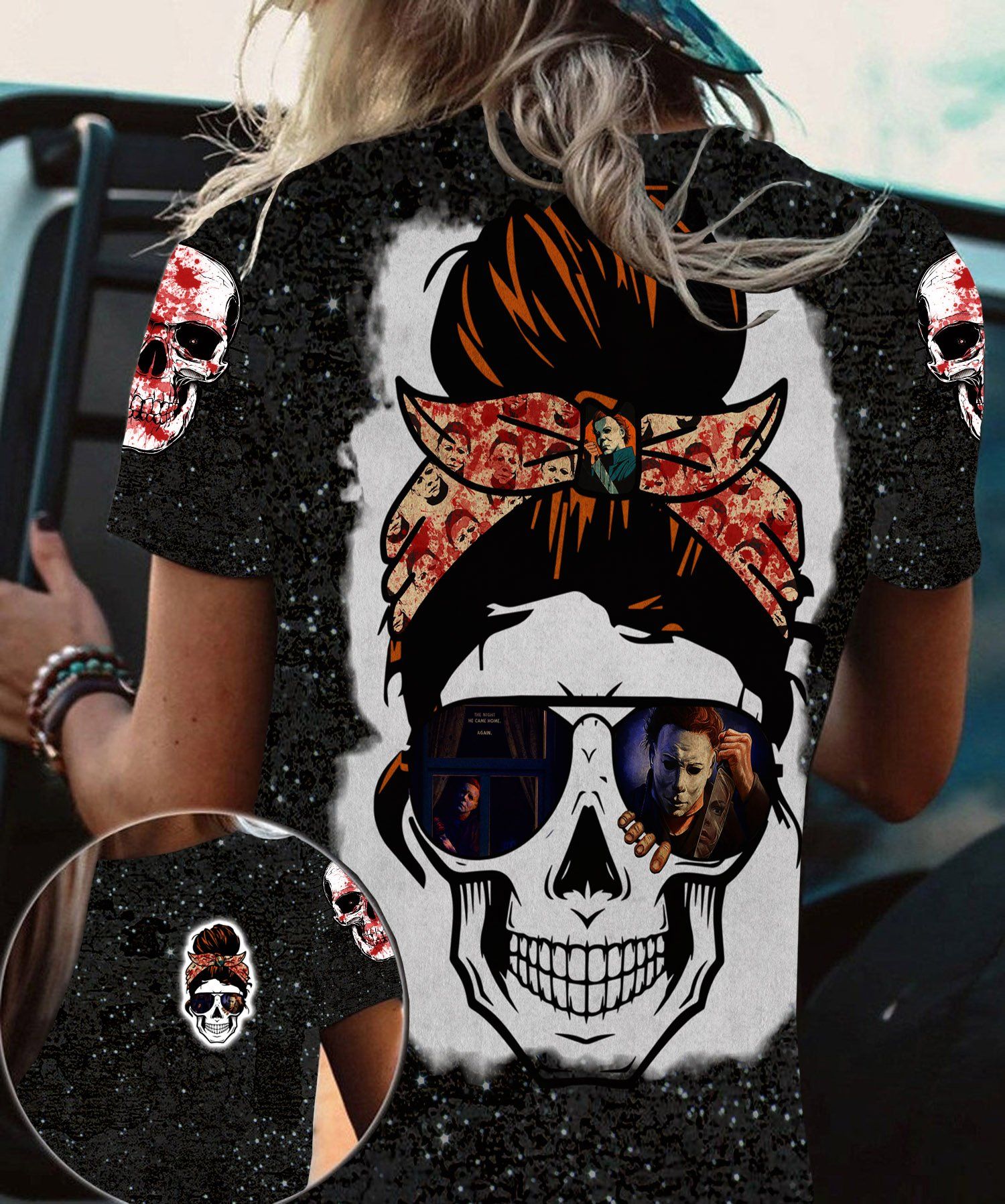 Skull Girl Wearing Glasses T-shirt