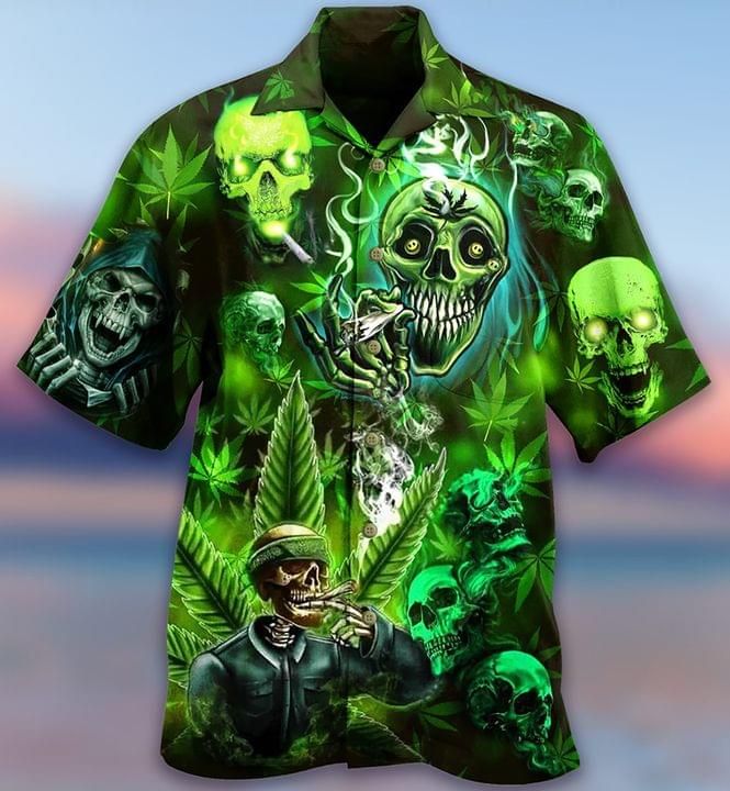 Skull Weed Hawaiian Shirt Full Printing