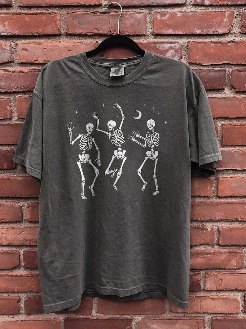 Dancing Skeleton Happy Halloween Tshirt PAN2TS0040