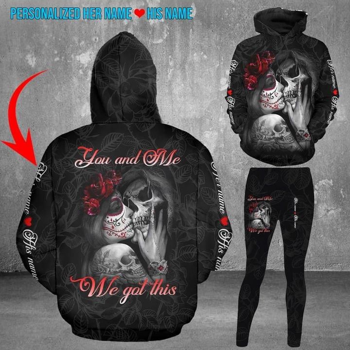 Valentine Gift For Her Sugar Skull Hoodie And Leggings You And Me PAN3DSET0208