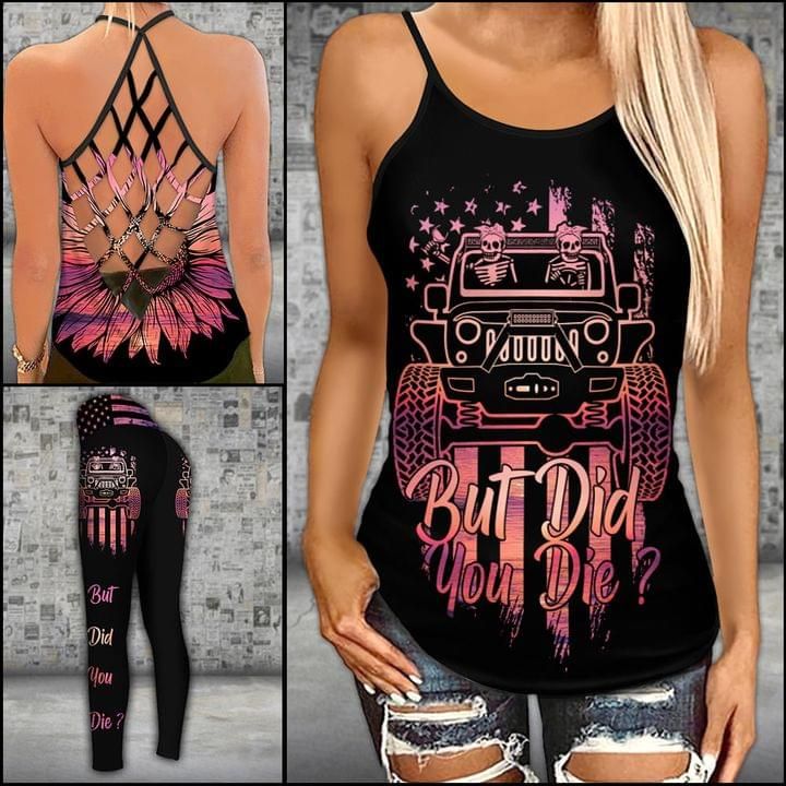Jeep Skeleton Criss Tank Top And Legging But Did You Die PAN3DSET0302