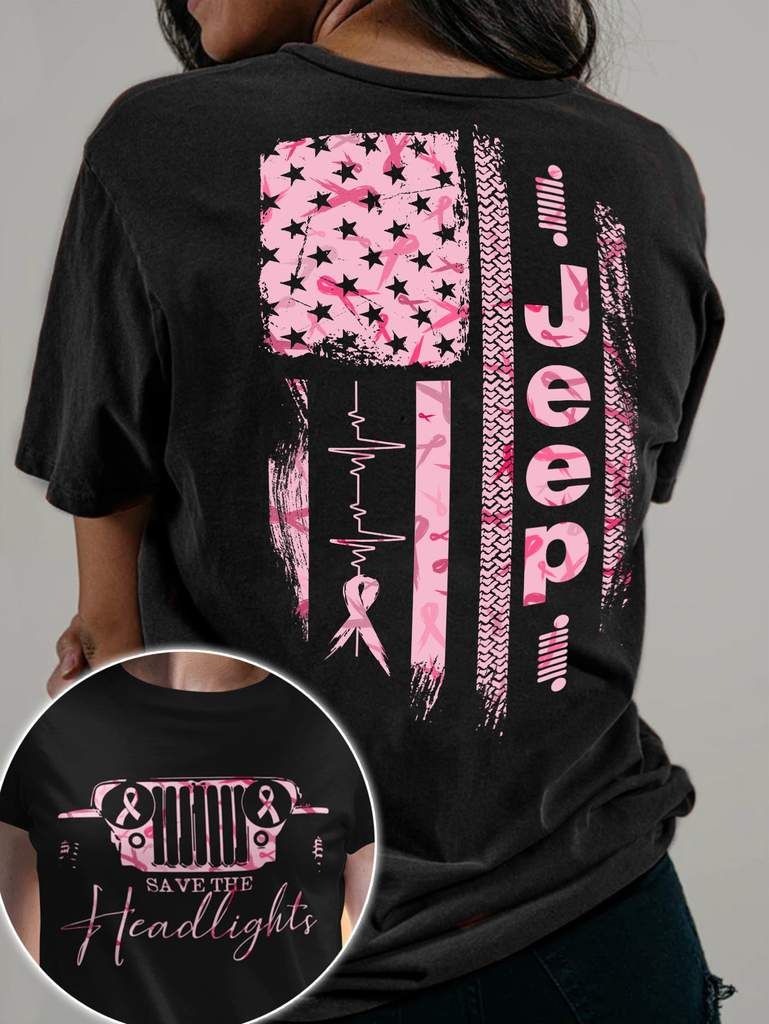 Breast Cancer Jeep Tshirt Save The Headlight PAN3TS0024
