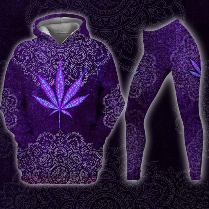 Cannabis Mandala Purple Hoodie And Leggings PAN3DSET0072
