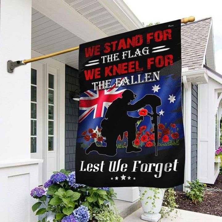 Veteran Poppy House Flag We Stand For The Flag We Kneel For The Fallen