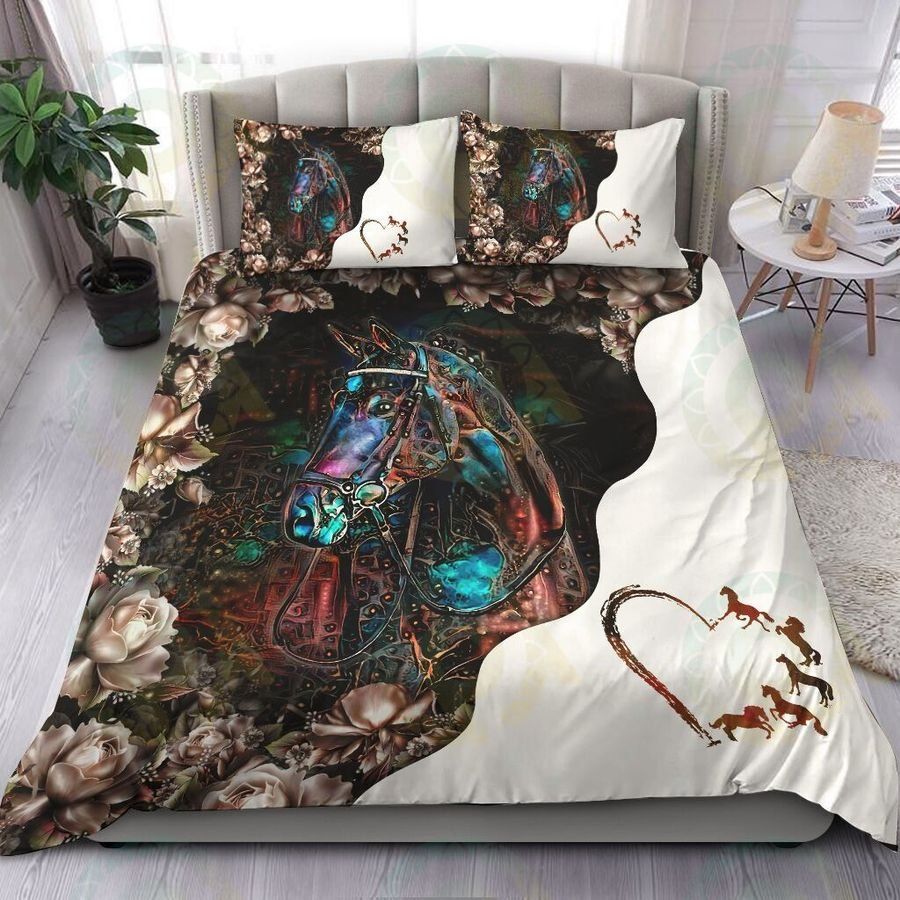 Colorful Horse Heart Bedding Set