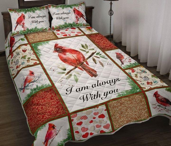Memorial Gift Cardinal Quilt Set I Am Always With You