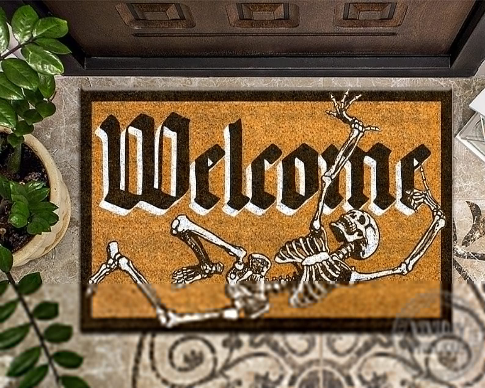 Skeleton Doormat Welcome PANDM0009
