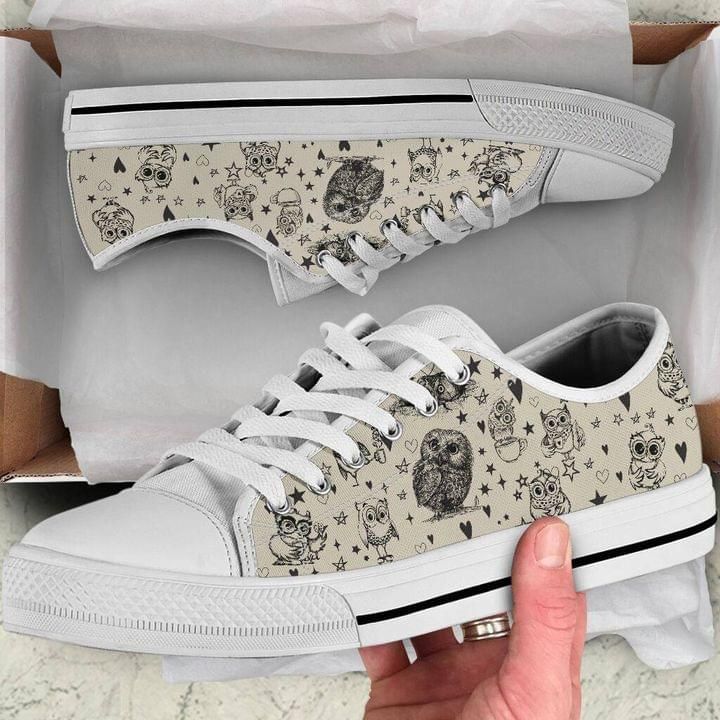 Owls Pattern Low Top Shoes
