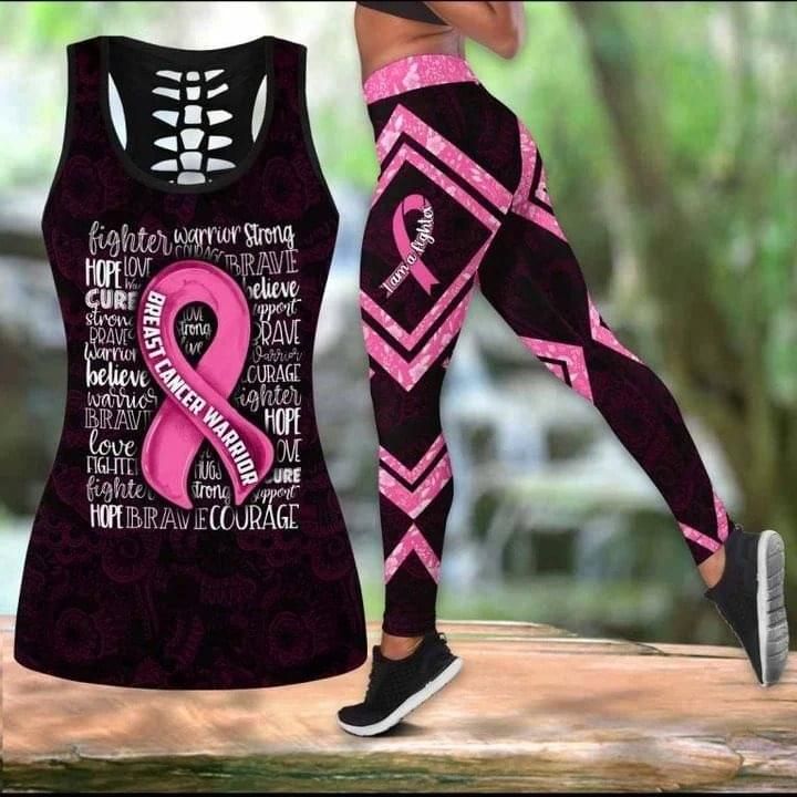 Breast Cancer Warrior Tank Top And Leggings