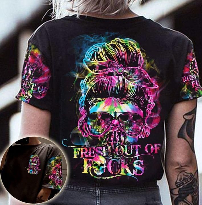 Skull Girl 3D Tshirt Fresh Out Of Fucks PAN3TS0014