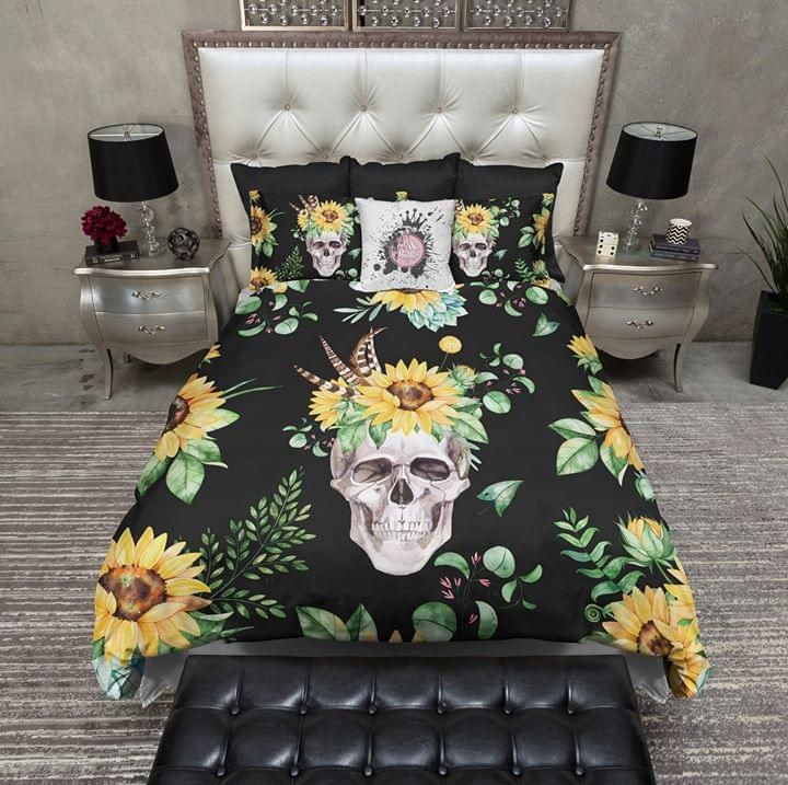 Skull Sunflower Bedding Set