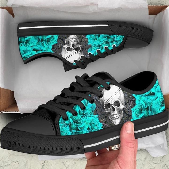 Skull Rose Low Top Shoes
