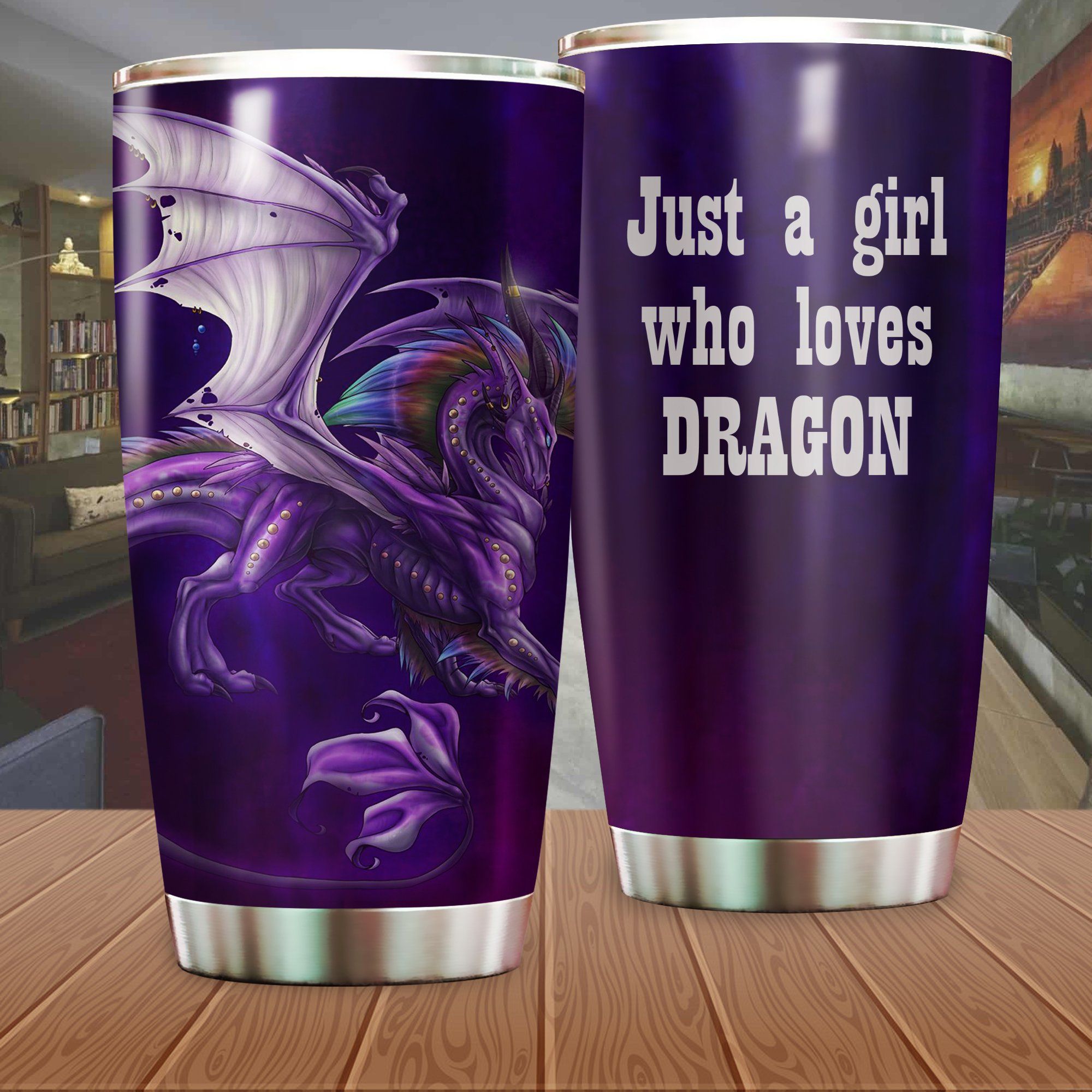 Dragon Purple Tumbler Just A Girl Who Loves Dragon PAN