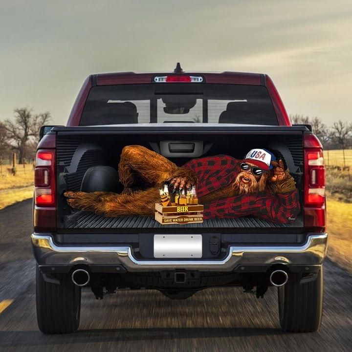 USA Gorilla Lying With Books And Beer Car Back Sticker