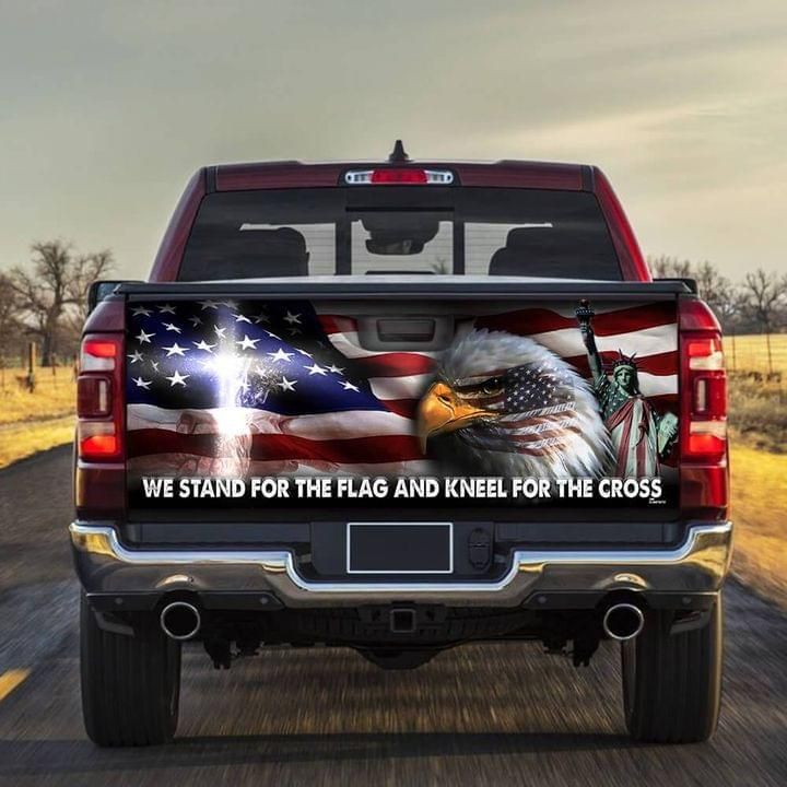 Eagle American Truck Tailgate Decal Sticker We Stand For The Flag And Kneel