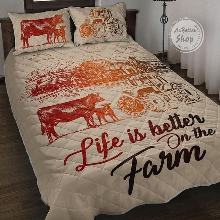 Farm Life Cow Quilt Set Life Is Better On The Farm
