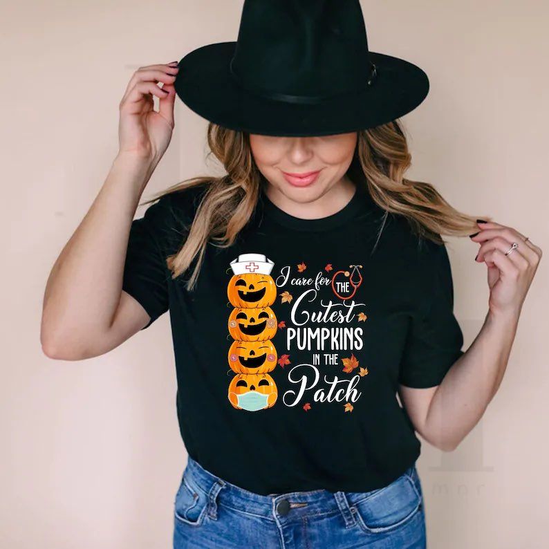 Halloween Nurse Shirt I Care For The Cutest Pumpkins In Patch