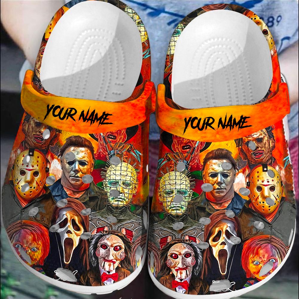 Personalized Horror Movies Halloween Crocs Classic Clogs Shoes PANCR0002