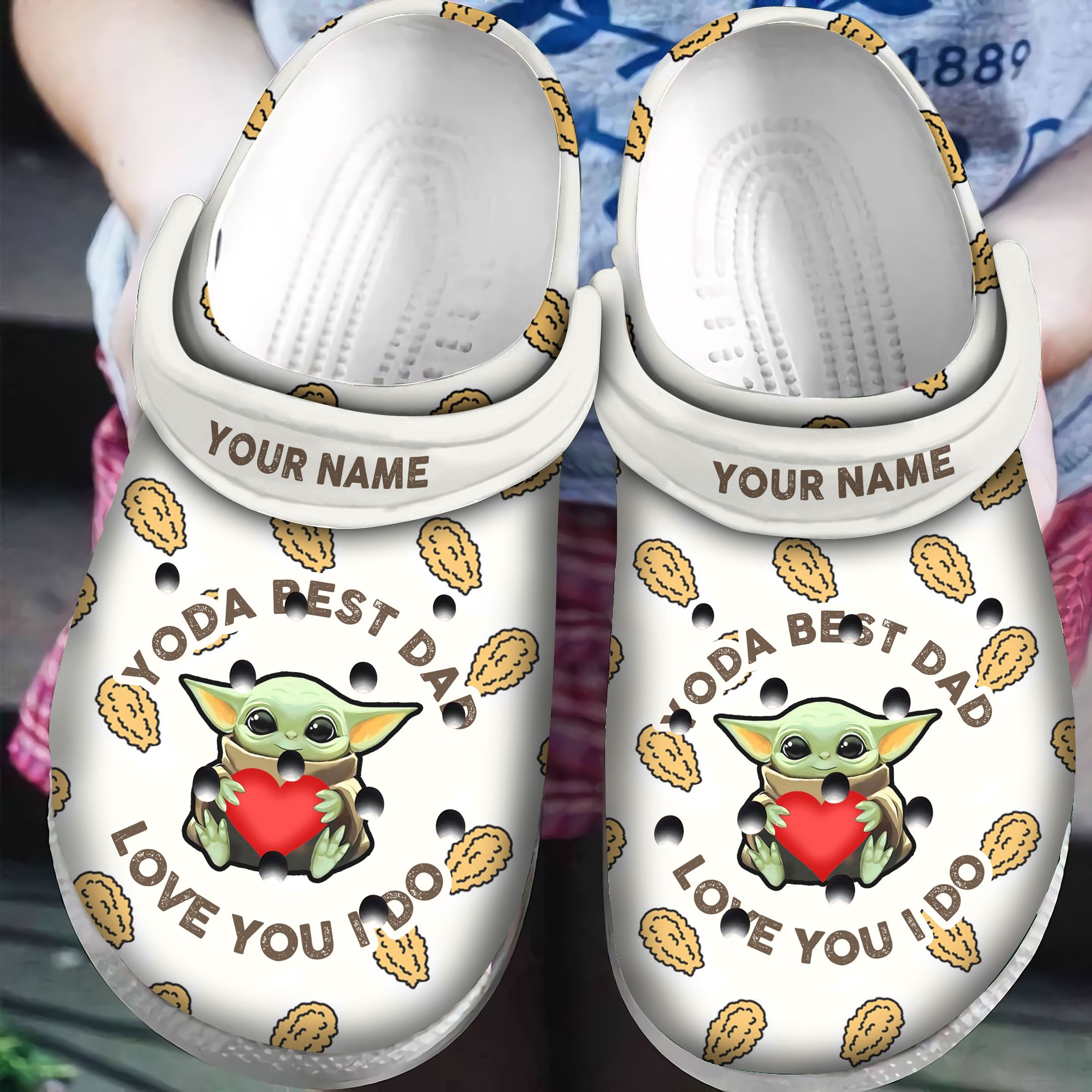 Personalized Baby Yoda Best Dad Christmas Crocs Classic Clogs Shoes PANCR1283