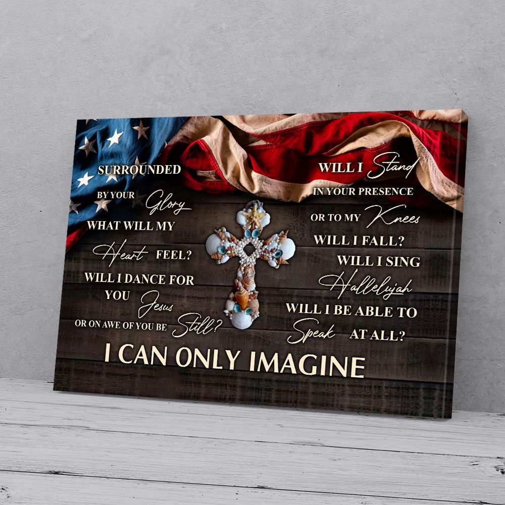 Christian Cross American Canvas Wall Art I Can Only Imagine PAN