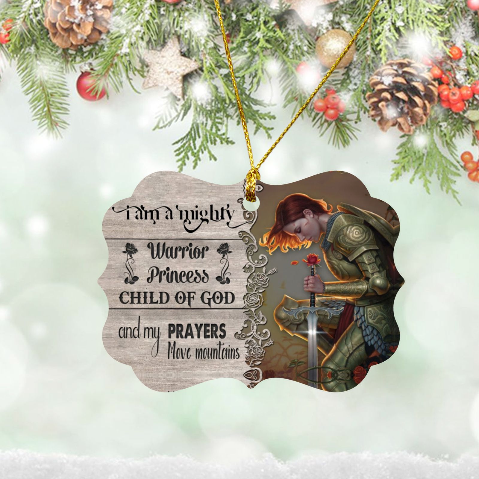 Woman Warrior Child Of God Christmas Ornament PANORPG0366