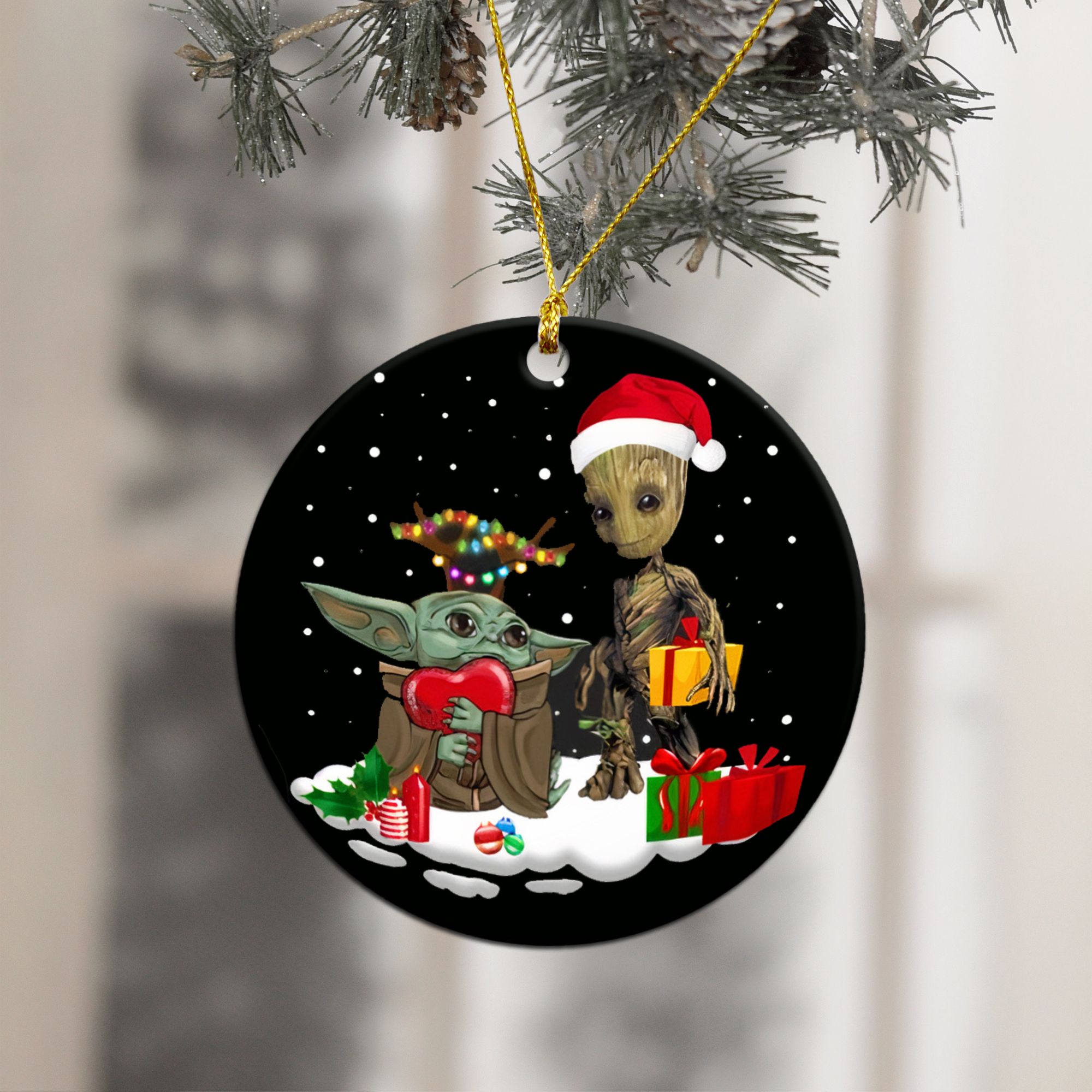 Christmas Baby Yoda Groot Ornament P303 PANORPG0079
