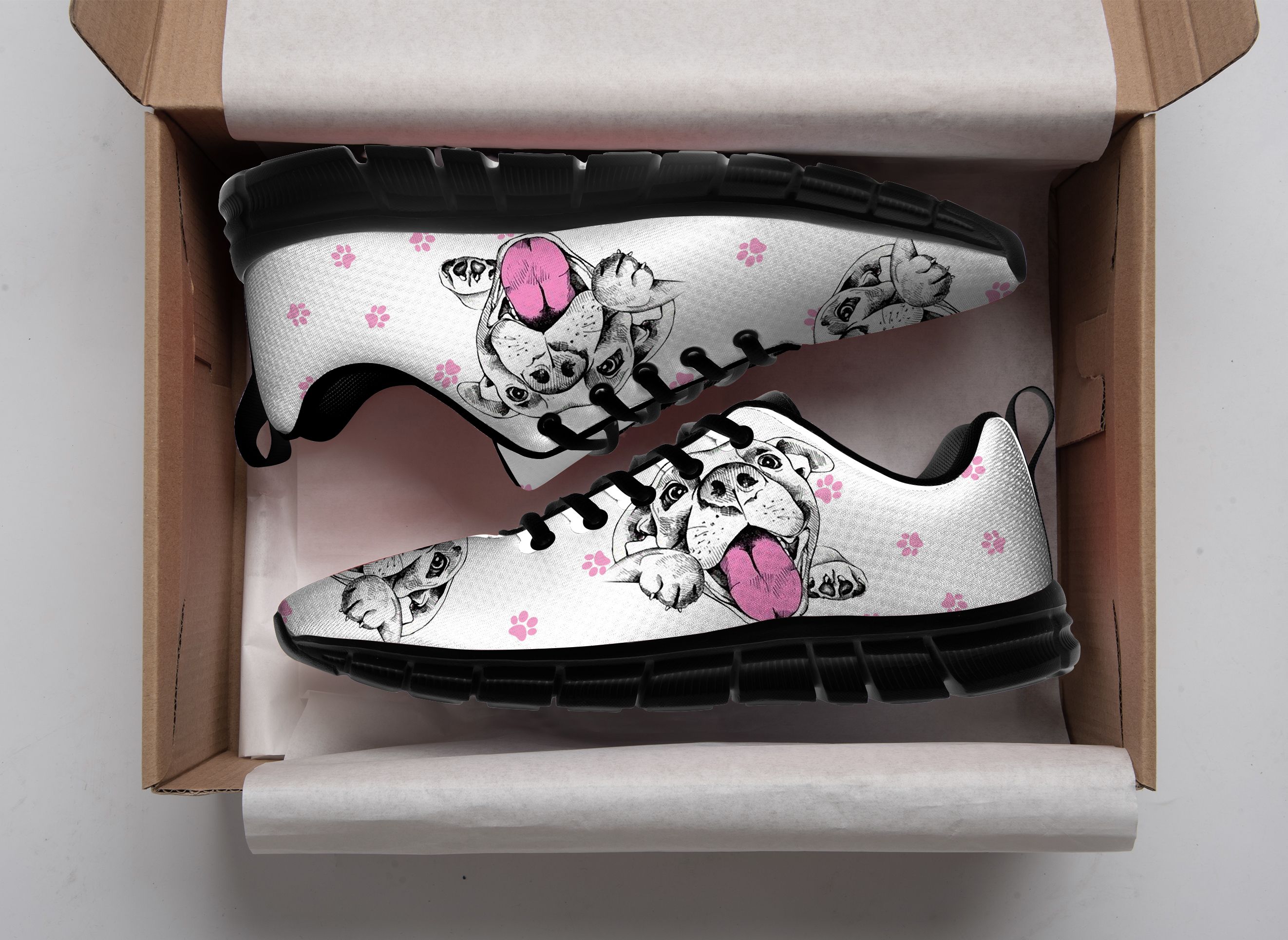 Dog With Pink Paws Sneaker Shoes PANSNE0013