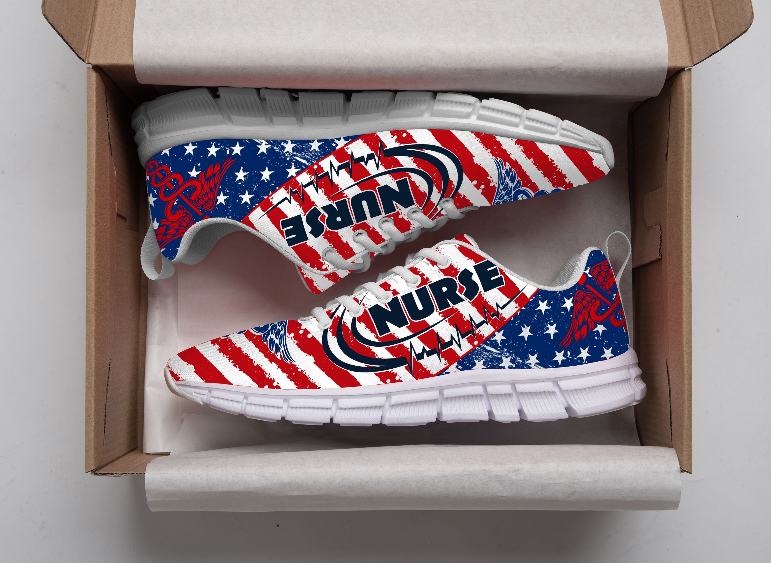 Nurse American Flag Sneaker Shoes PANSNE0015