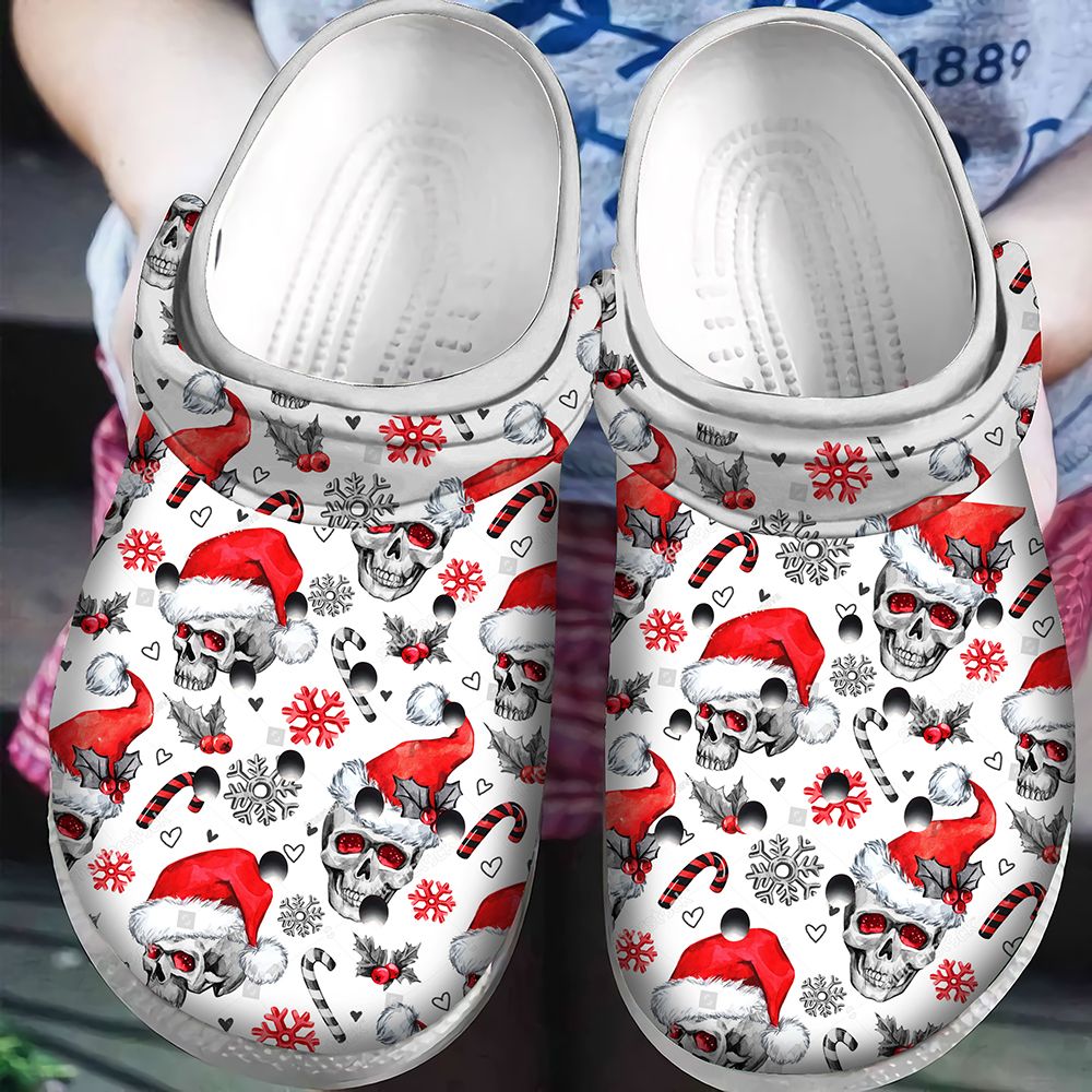 Skull Christmas Crocs Classic Clogs Shoes