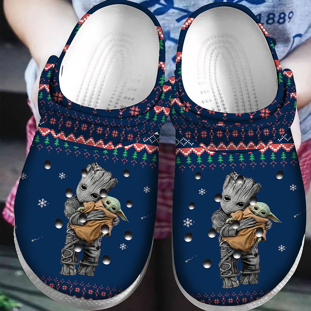 Baby Yoda And Groot Christmas Crocs Classic Clogs Shoes PANCR0389
