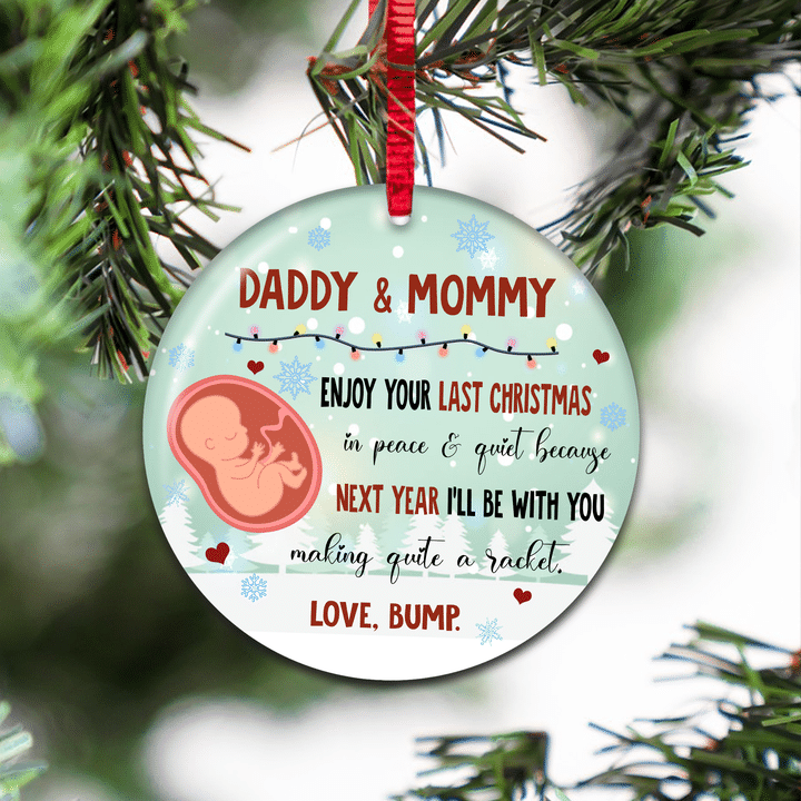 Gift For Daddy & Mommy Baby Pregnant Christmas Ornament PANORN0066