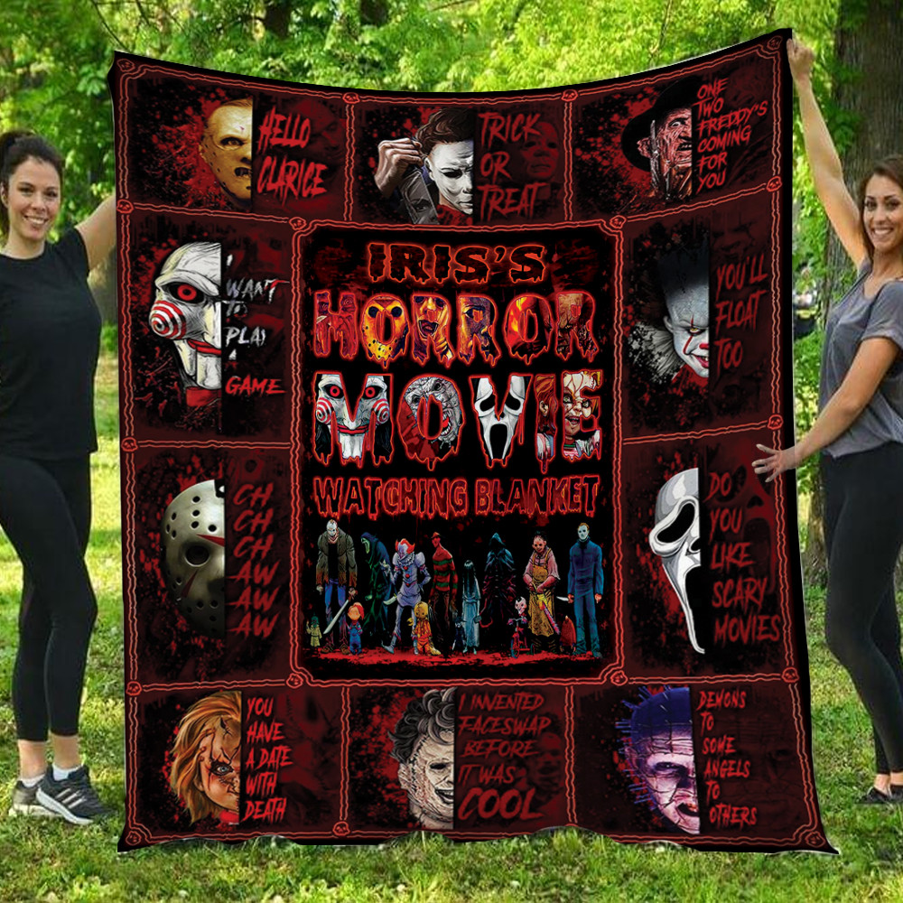 Personalized Name This Is My Horror Movie Watching Fleece Blanket PAN
