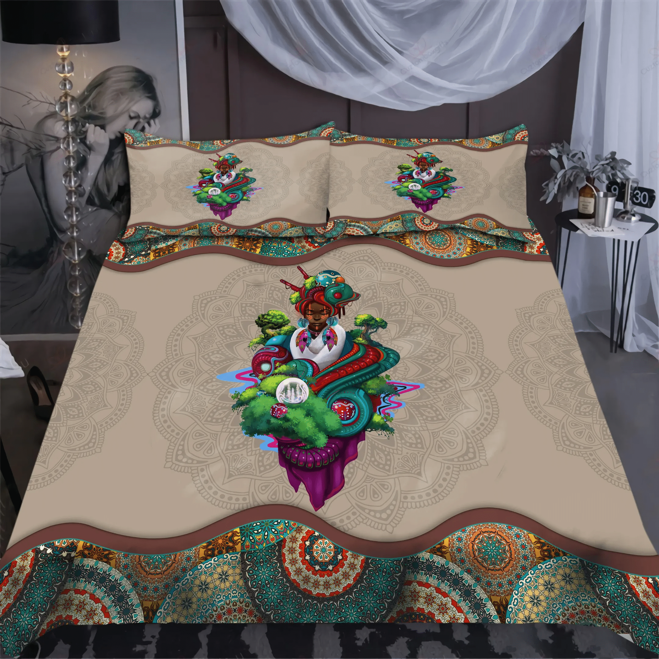 African Girl Pattern Deluxe Bedding Set