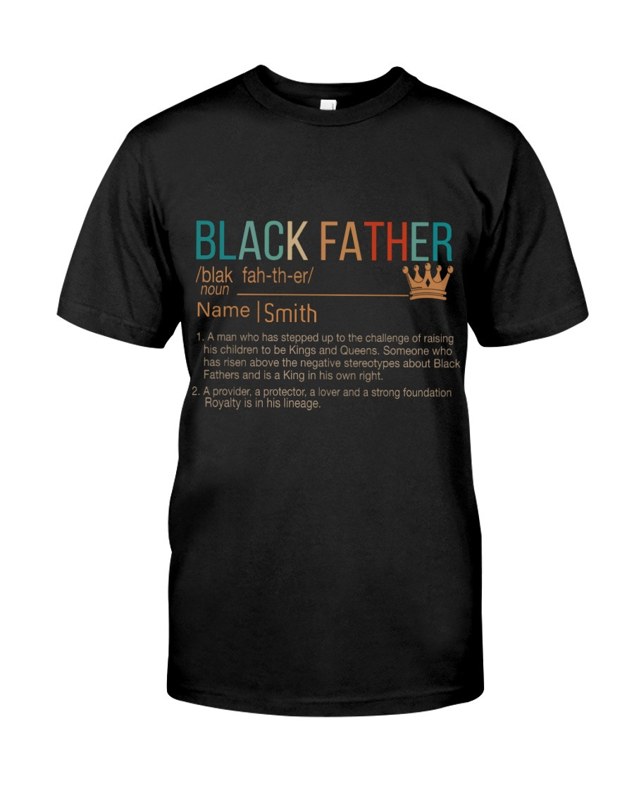Personalized Black Father Definition Custom Name Tshirt PAN2TS0248