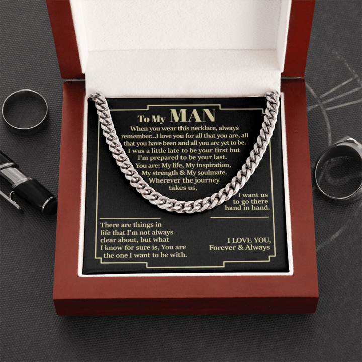 Valentine's Day Gift For Him To My Man Cuban Necklace PANNECKLACE0015