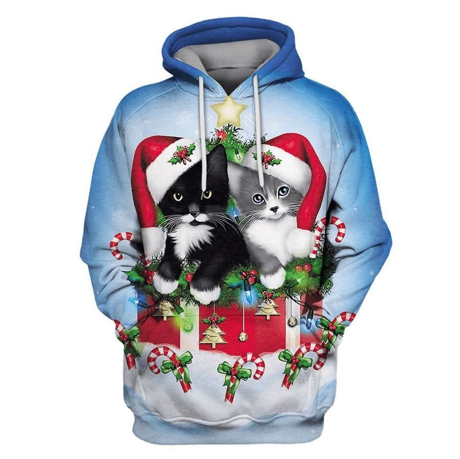 CATS MERRY CHRISTMAS 3D HOODIE