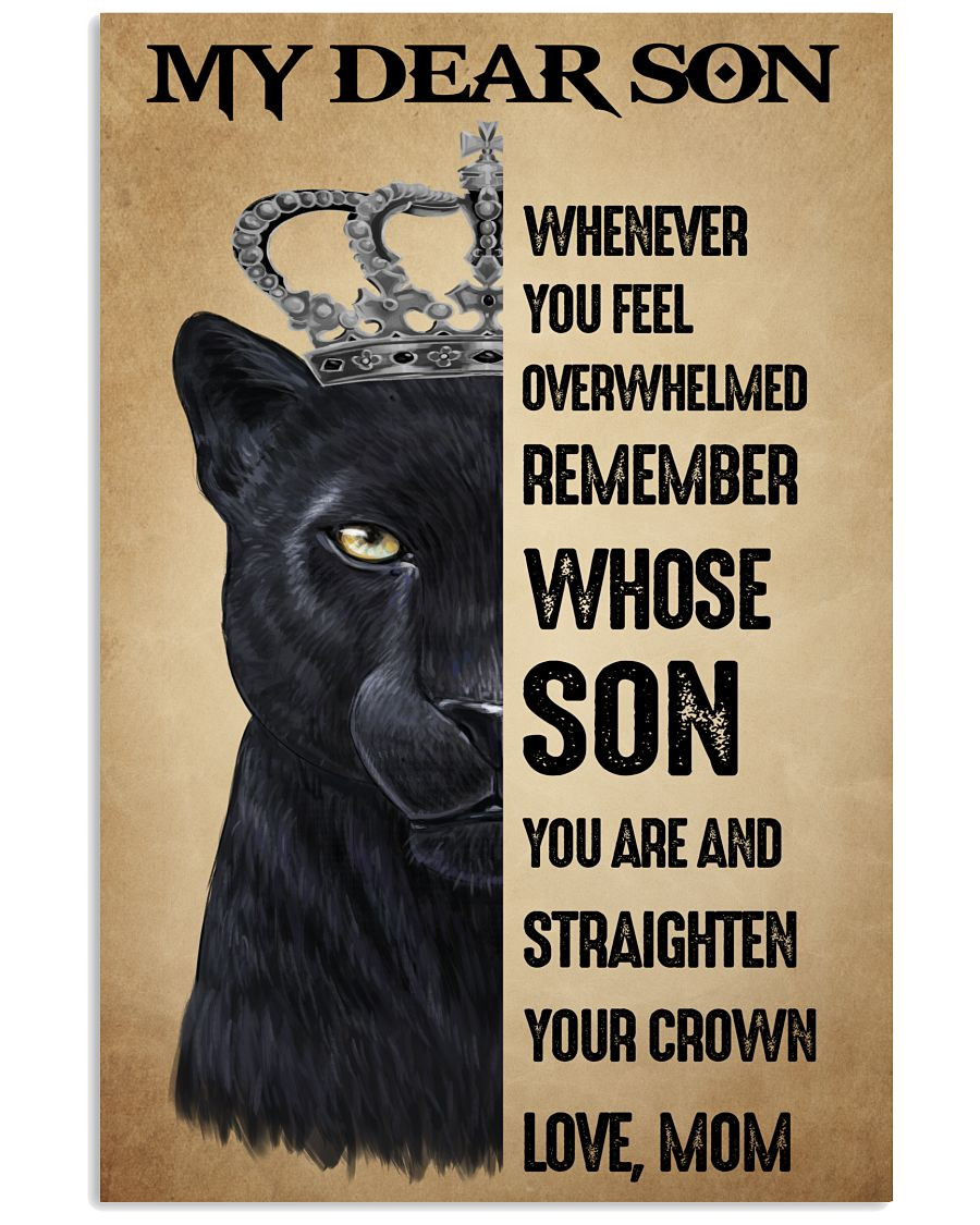 To My Son From Black Mom Lion Panther Canvas
