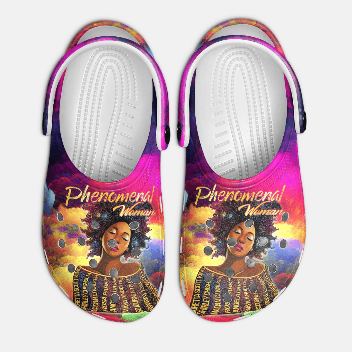 Phenomenal Woman Art African American Crocs Classic Clogs Shoes PANCR0557