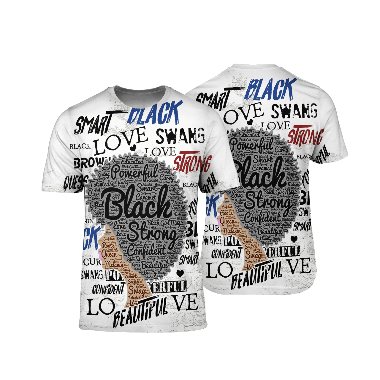 Black Woman Strong African American 3D T-Shirt