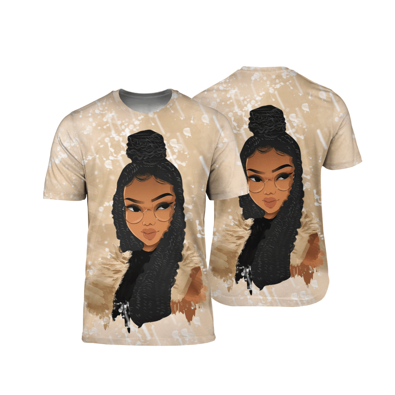 Black Girl Locs And Braids Art African American 3D T-Shirt