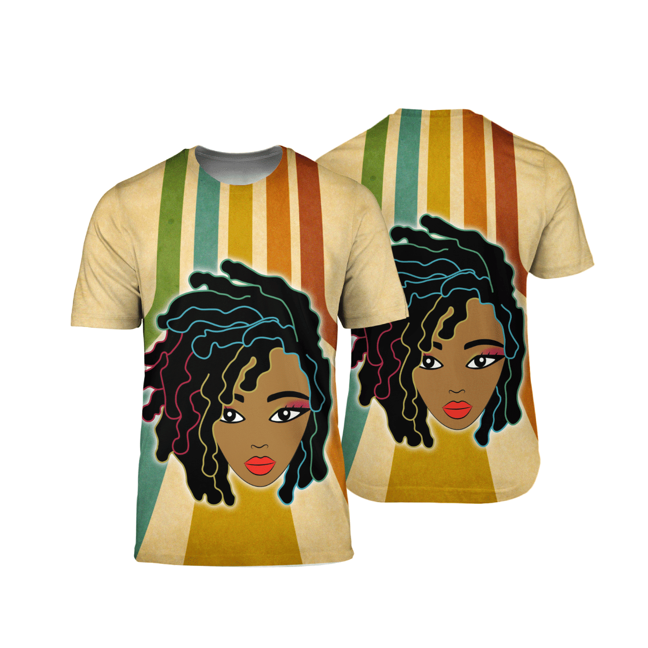 Black Girl Dreadlock Art African American 3D T-Shirt
