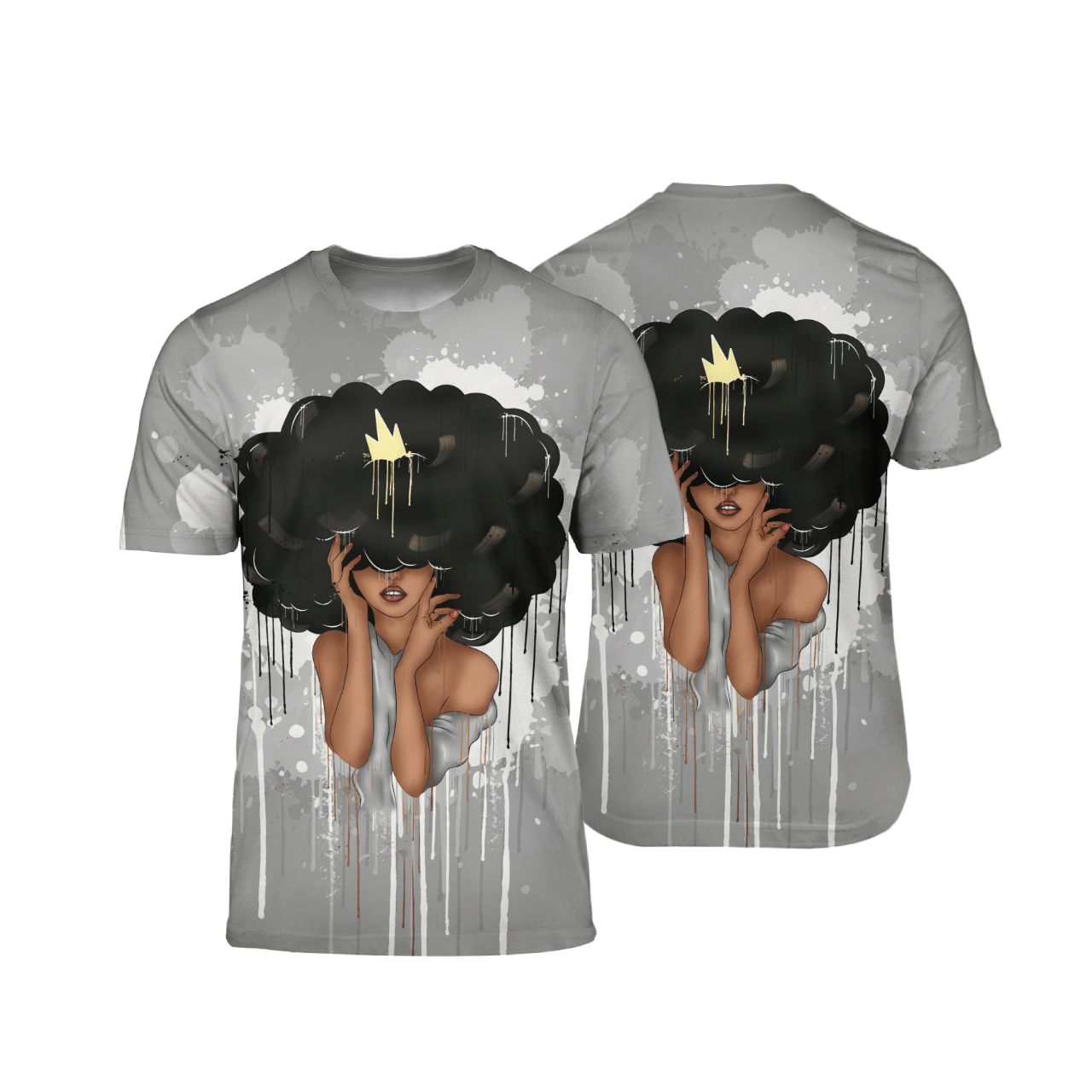 Black Afro Queen African American 3D T-Shirt