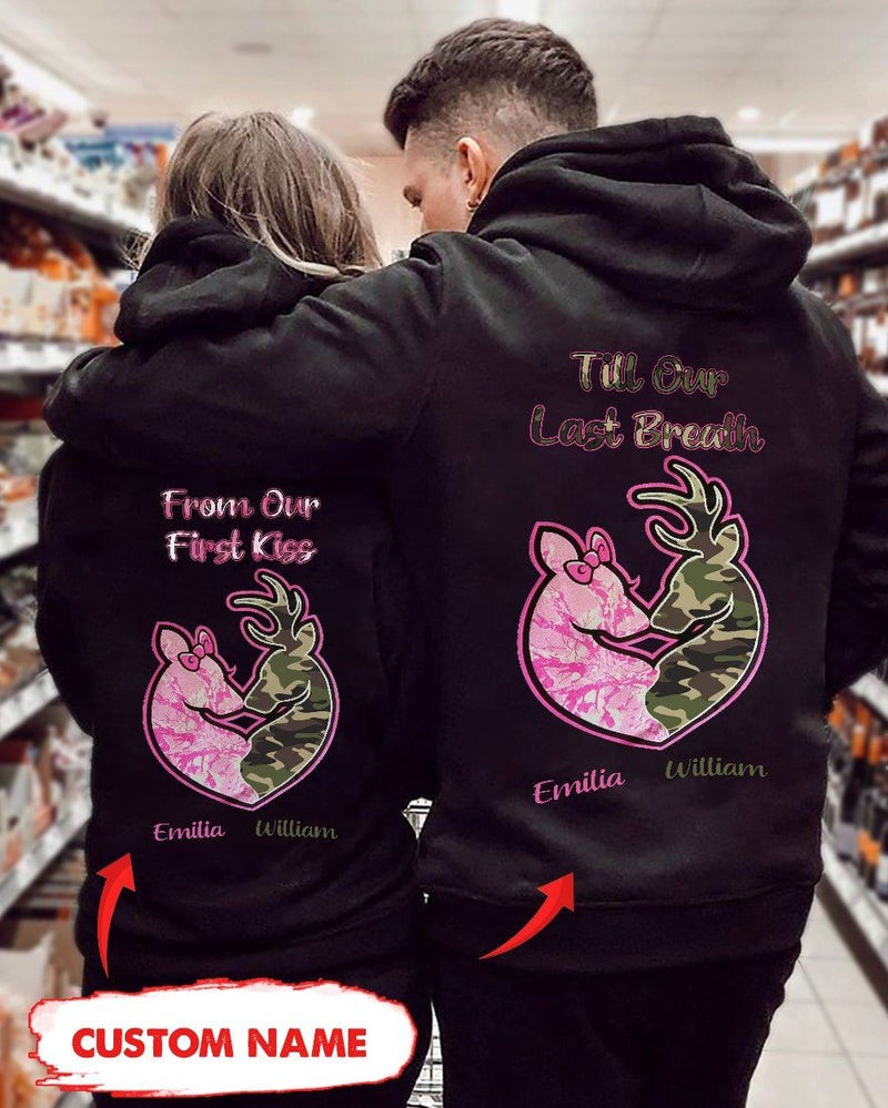 Personalized Till Our Last Breath Deer Couple Hoodie