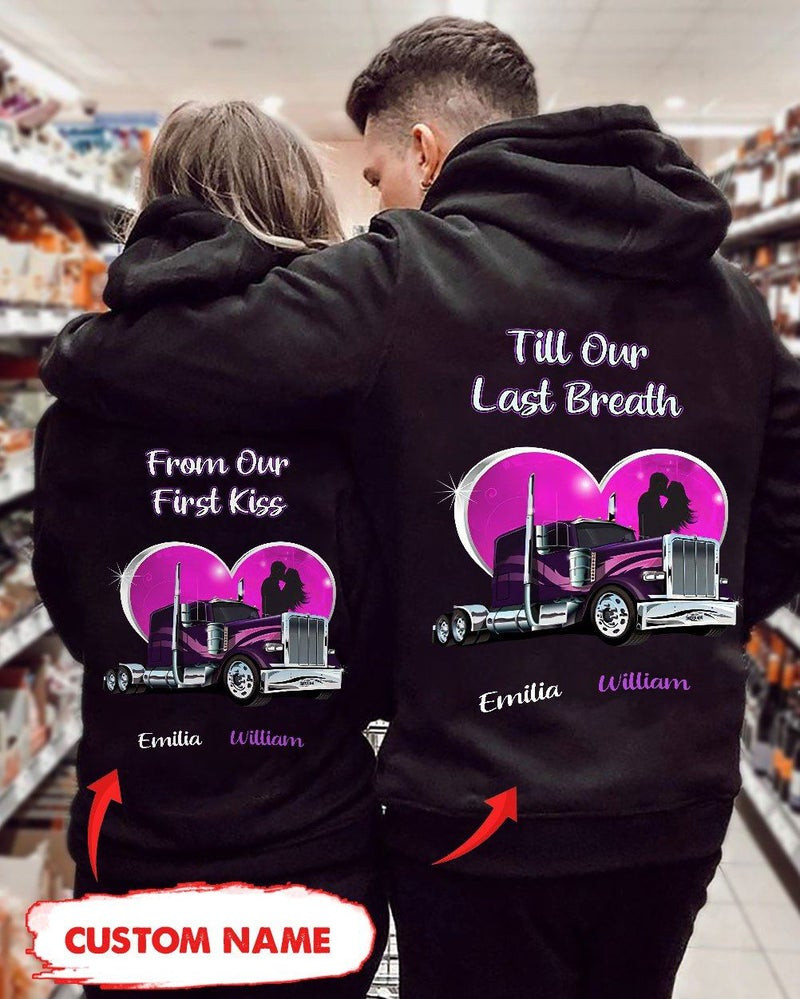 Personalized Till Our Last Breath Trucker Couple Hoodie