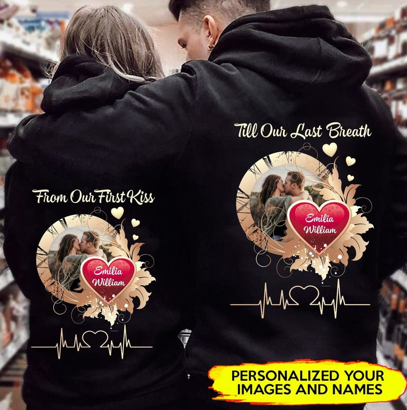 Personalized Till Our Last Breath Heart Couple Hoodie